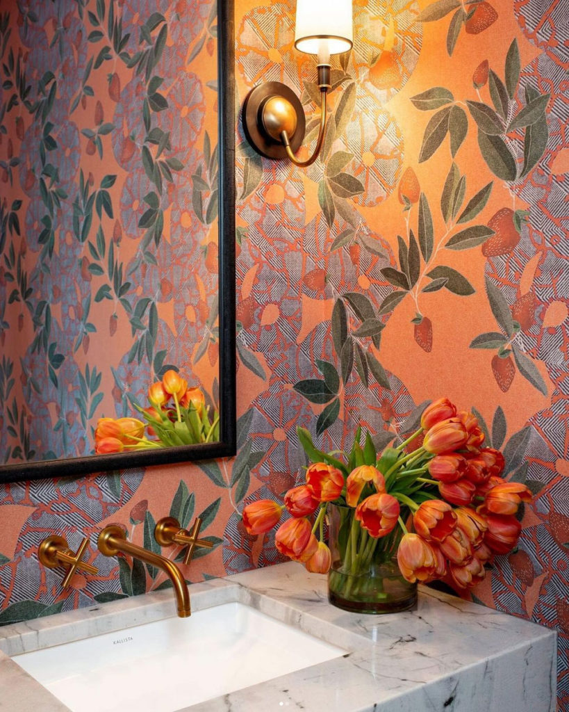 eden, orange, stawberry, leaves, snakes, botanical,illustration, wallpaper, house, deco,printed, green, Maria Sybilla Merian, Seguy, non-woven matt paper, forest, interior design