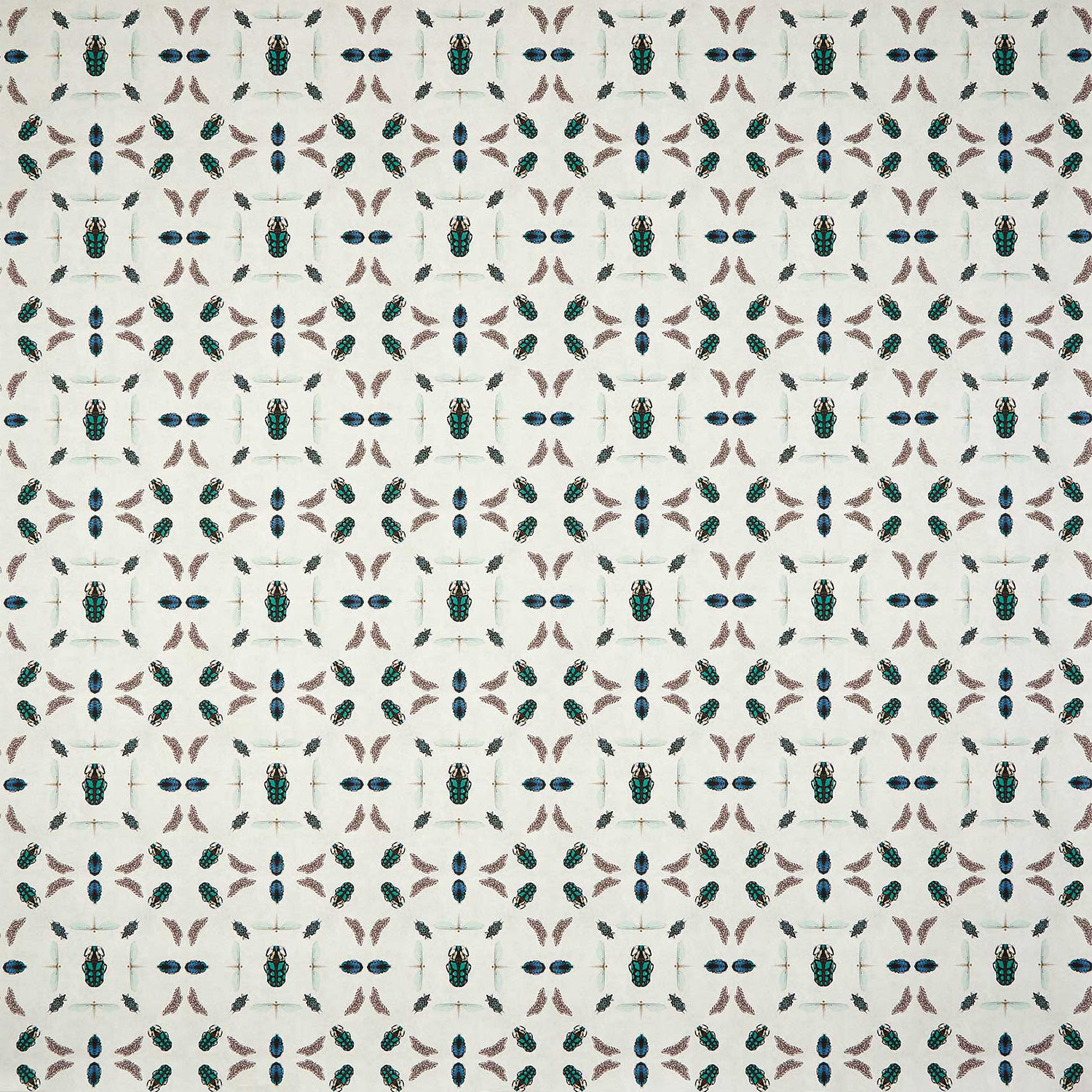 textiles, linen, printed, green, beige, emeralds, bugs, wallpaper, botanical, illustration, deco, house, Maria Sybilla Merian, pattern, non-woven matt paper, interior design