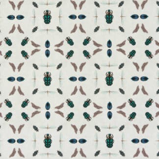 textiles, linen, printed, green, beige, emeralds, bugs, wallpaper, botanical, illustration, deco, house, Maria Sybilla Merian, pattern, non-woven matt paper, interior design