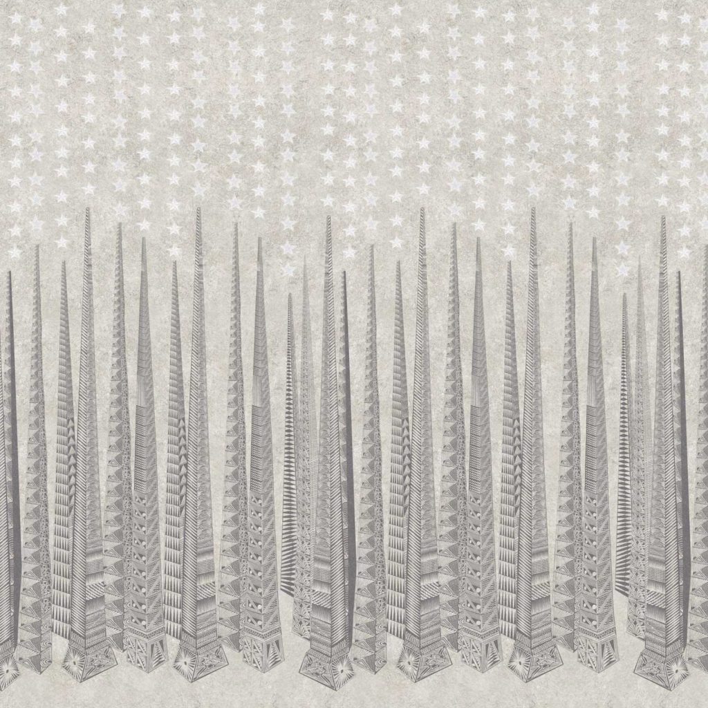 himalaya, stars, wallpaper, beige, grey, panel, pattern, motifs, house, deco, mountain, house, deco, cushions , curtains, upholstery, interior design