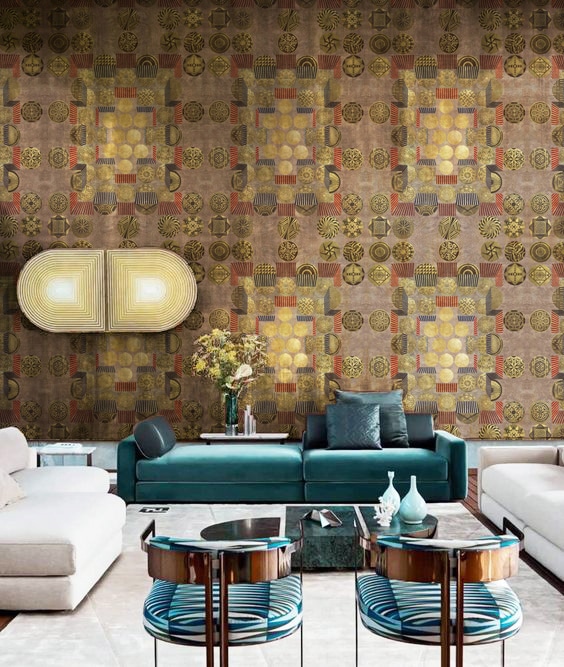 meteores, wallpaper, graphic, interior design, Mexico, surrealist, gold, deco, comets, pattern,Mexican, art, dreamscape, geometric, pedro friedeberg, non-woven matt paper, illustration, deco, house, interior design