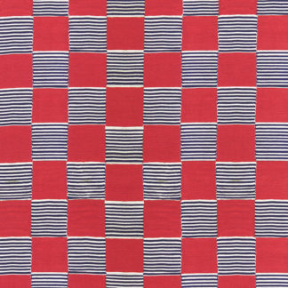 rhythmic, checkerboard, African, rhythm,pattern, geometric, orange, pink, navy, white, blue, cotton, linen, printed, textiles, house, deco, curtains, cushions, upholstery, Ghanaian prints, Mondrian, boogie woogie, stripes,square, colourful, panama, interior design
