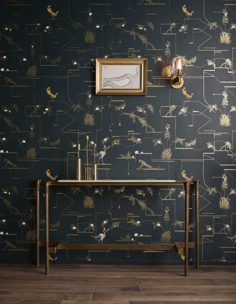 wallpaper, pattern, silver, lymer, bird, leopard, cheetah, flowers, plants, botanical, geometrics, lines, gold, house, deco, pompeii, naples, oplontis, pink, green, grey, black, blue, antique red, purple, palm, interior design, performance
