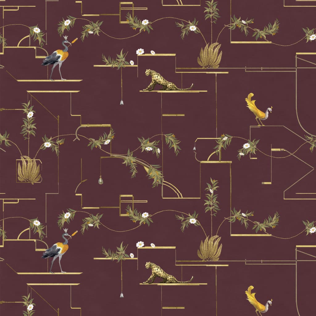 wallpaper, pattern, silver, lymer, bird, leopard, cheetah, flowers, plants, botanical, geometrics, lines, gold, house, deco, pompeii, naples, oplontis, pink, green, grey, black, blue, antique red, purple, palm, interior design, performance