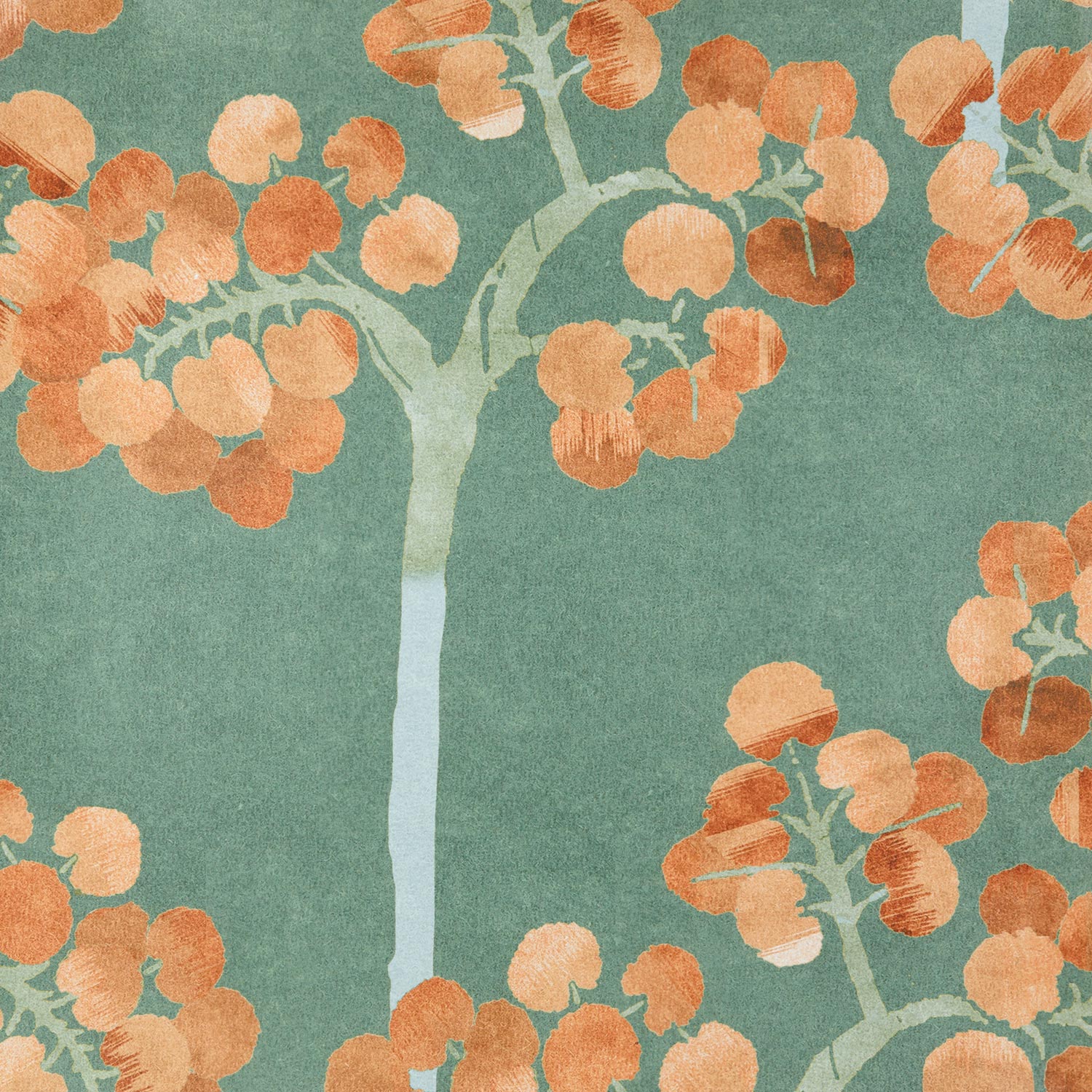 Sugar Magnolias - Autumn Rust - Wallpaper -Jennifer Shorto