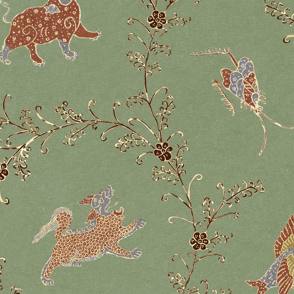 animals, forest, jataka, tales, elephant, crab, rabbit, dear, fish, gold, silver, lymer,vinyl, performance, wallpaper, botanical,nature, pattern, paper, interior design, deco, illustration,batik
