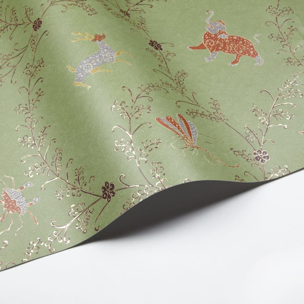animals, forest, jataka, tales, elephant, crab, rabbit, dear, fish, gold, silver, lymer,vinyl, performance, wallpaper, botanical,nature, pattern, paper, interior design, deco, illustration,batik
